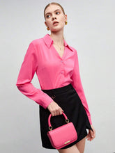 Solid Button Front Shirt